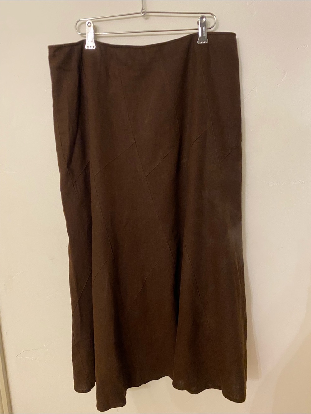 Christopher & Banks Brown Paneled A-Line Skirt